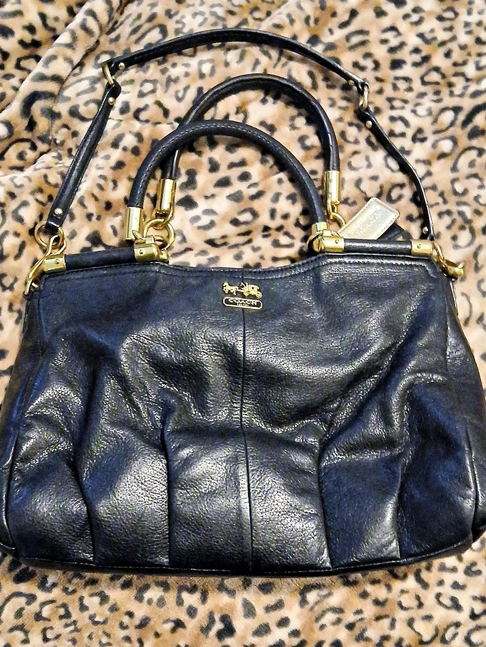 Coach Madison Madeline East/West Satchel Black & Purple